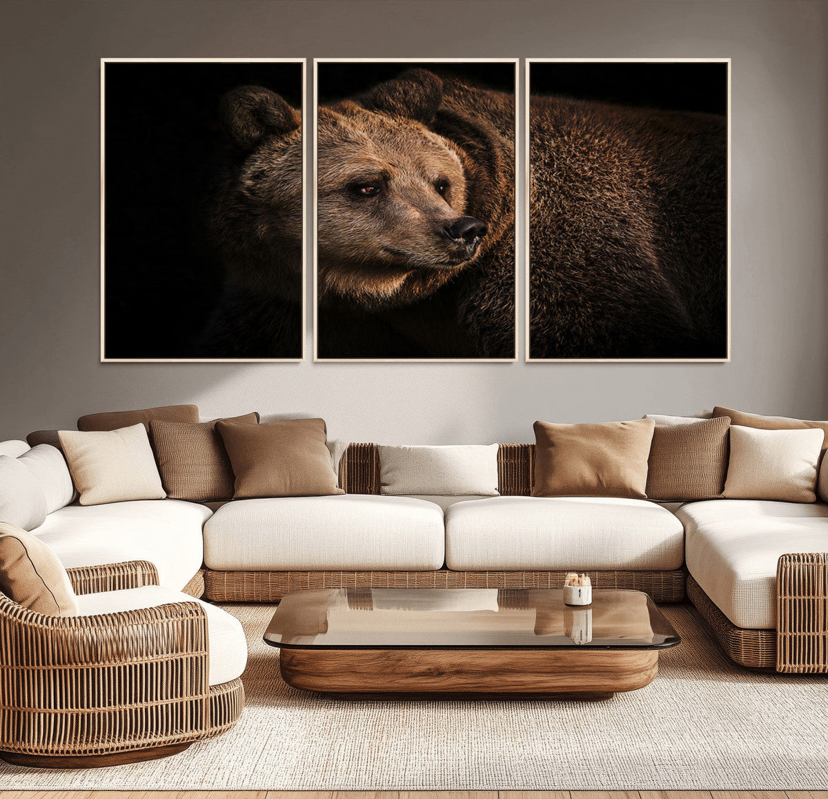 Wild Grizzly 399 Bear Canvas Wall Art Print, Bear Animal