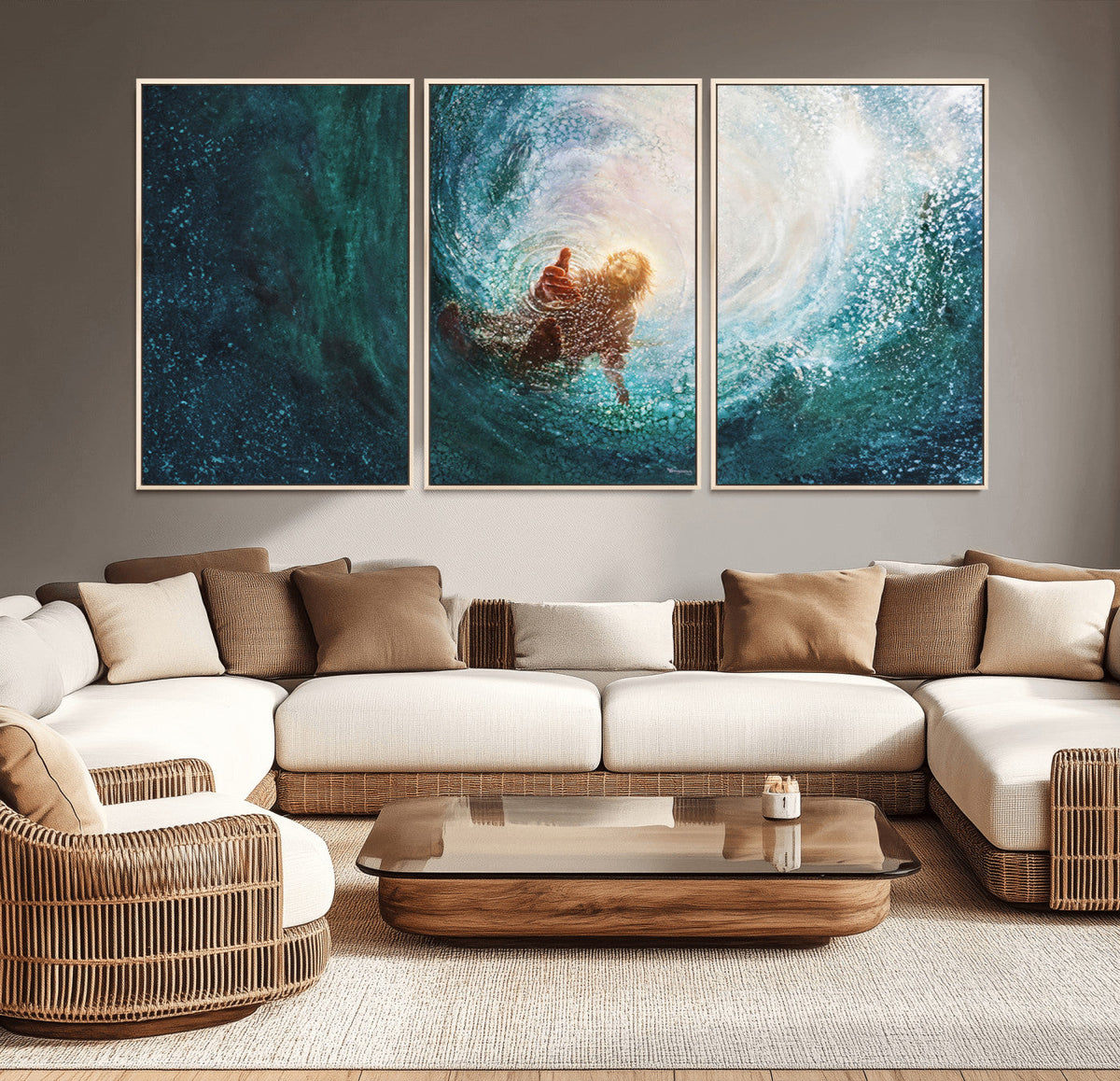 Powerful Jesus Canvas Print - Hand of Salvation,