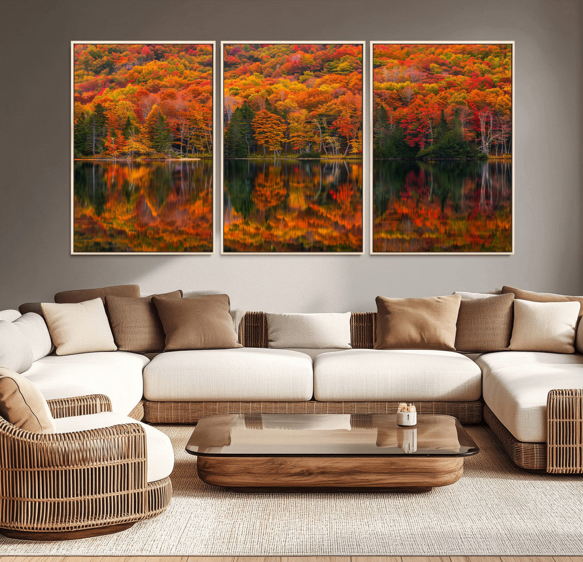 Fall Foliage Wall Art - Autumn Reflection Canvas Print,