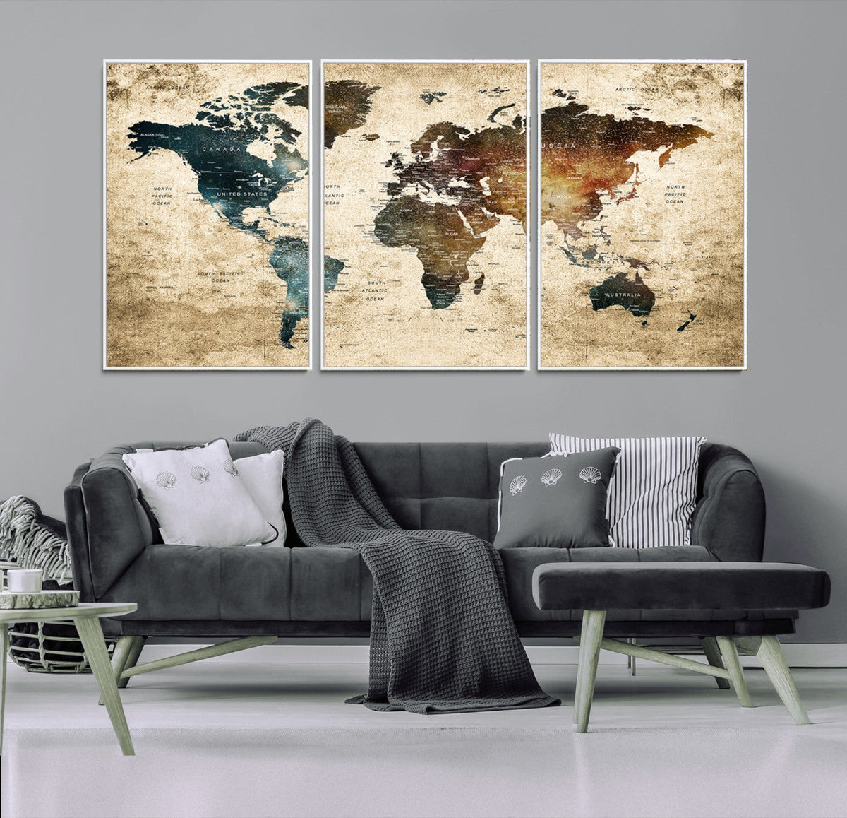 World Map Canvas Print – Detailed Map of the World Wall Art