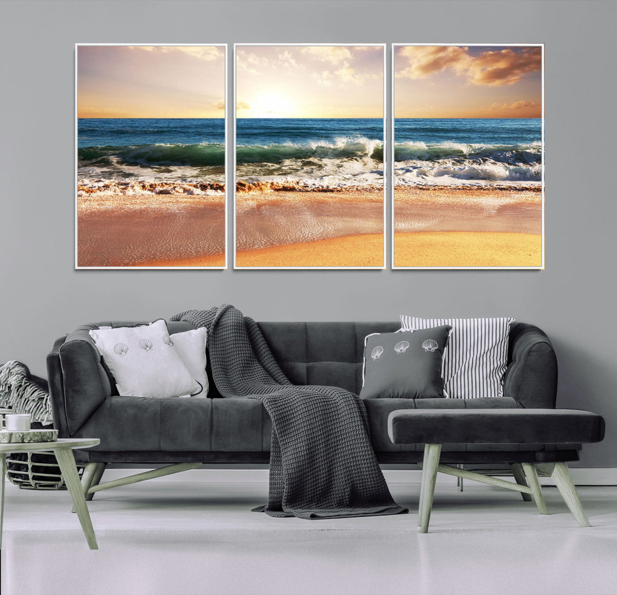 Serene Beach Path Canvas Art, Giclee Canvas Print with