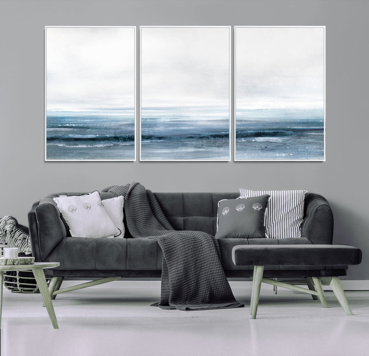 Blue Ocean Abstract Artwork Wall Art Canvas Print