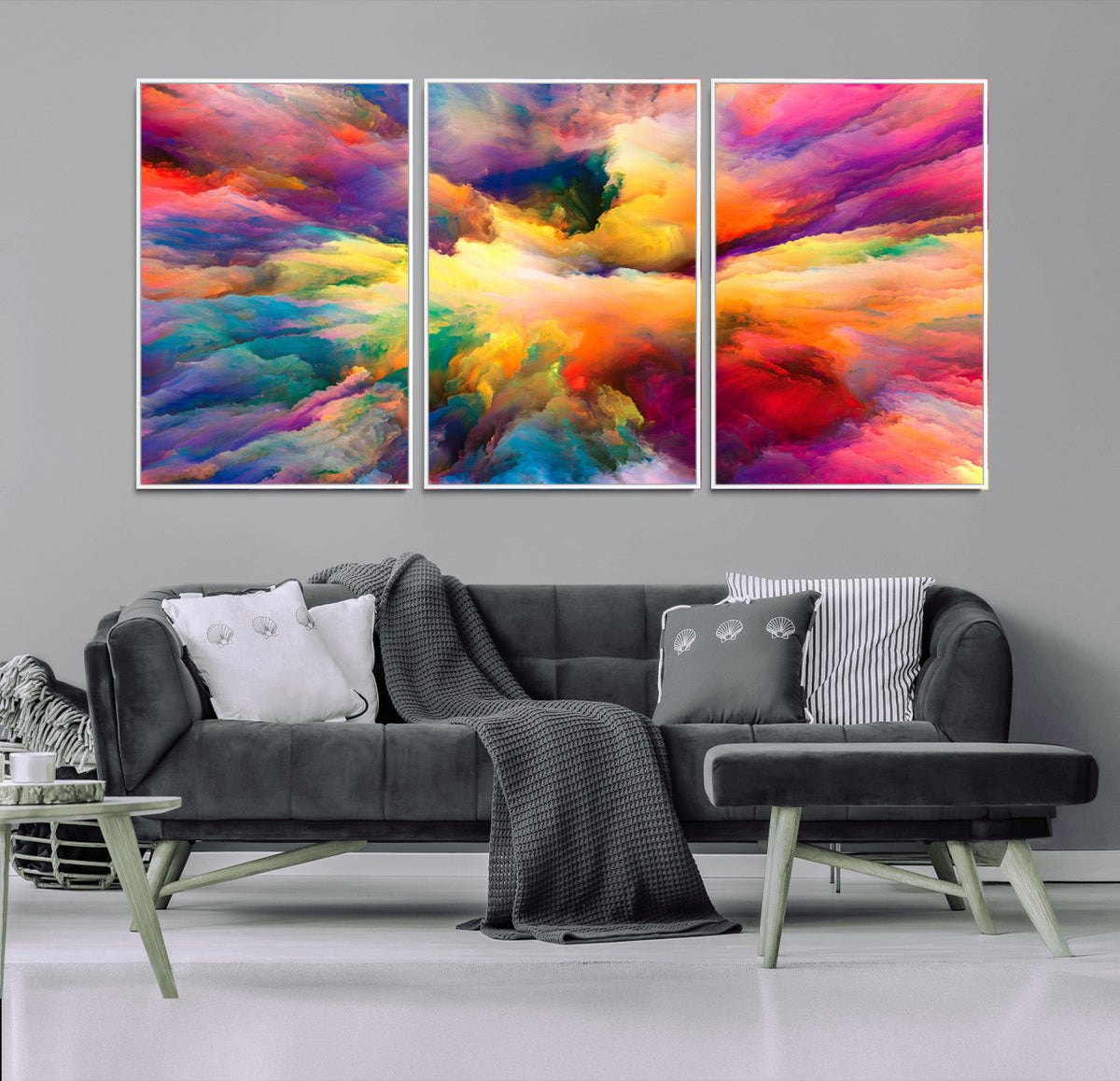 Blazing Vibrant Colors Cloud Wall Art Canvas Print