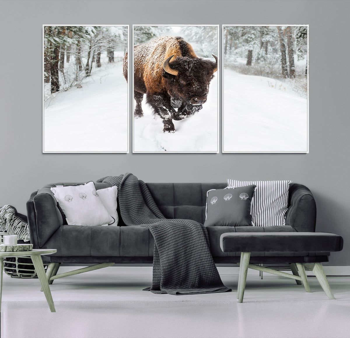 Bison Wall Art Canvas Print For Farmhouse, Animal Canvas