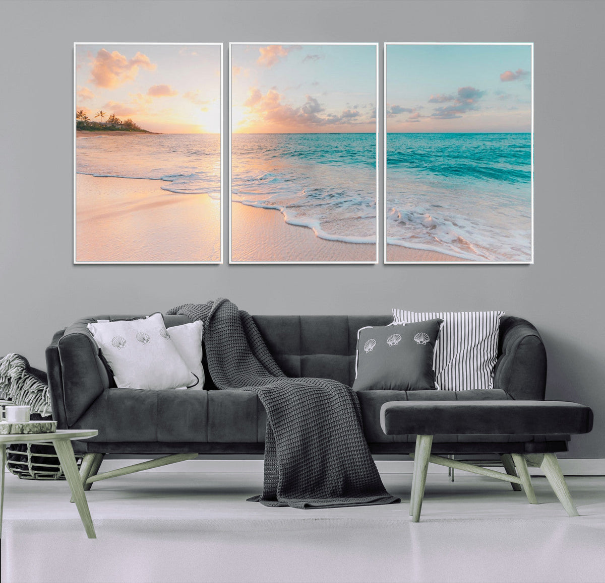 Beach Wall Art - Stunning Ocean Sunset Canvas Print with