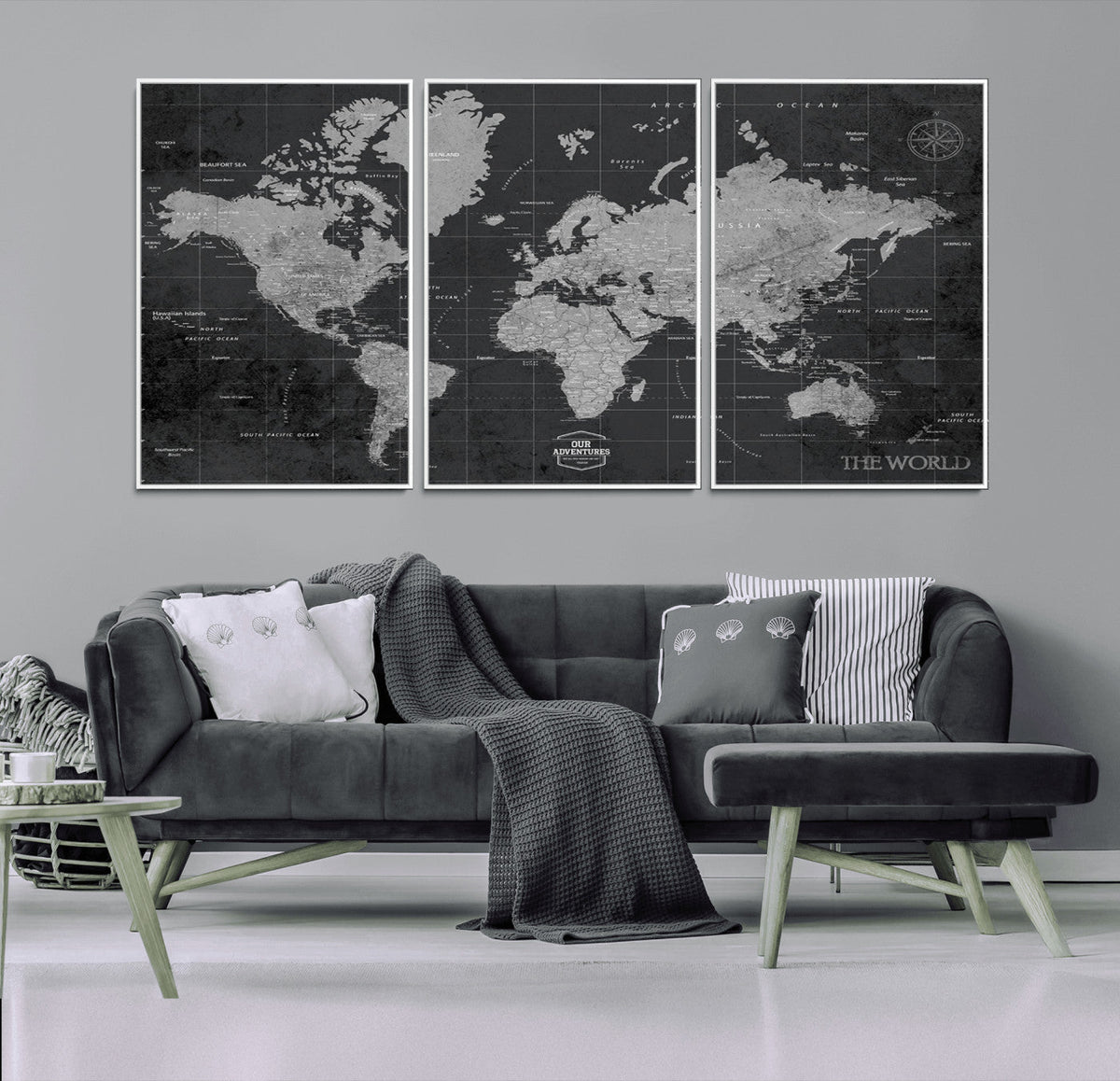 World Map Canvas Print – Detailed Map of the World Wall Art