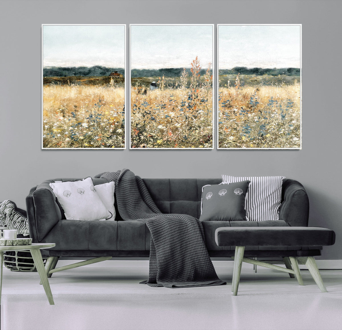 Wildflower Field Wall Art Canvas | Nature-Inspired Landscape