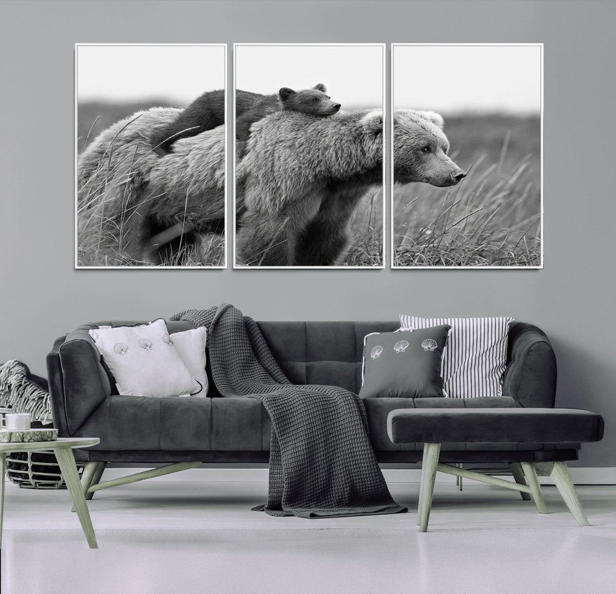 Bear and Cub Wall Art Canvas | 399 Bear Cub