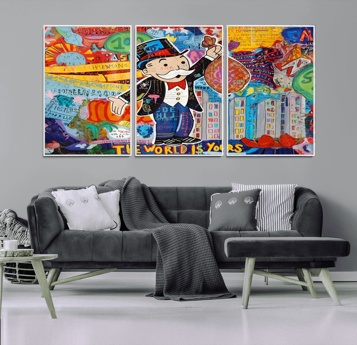 Pop Art Monopoly Man Canvas Wall Art Print - Bold and