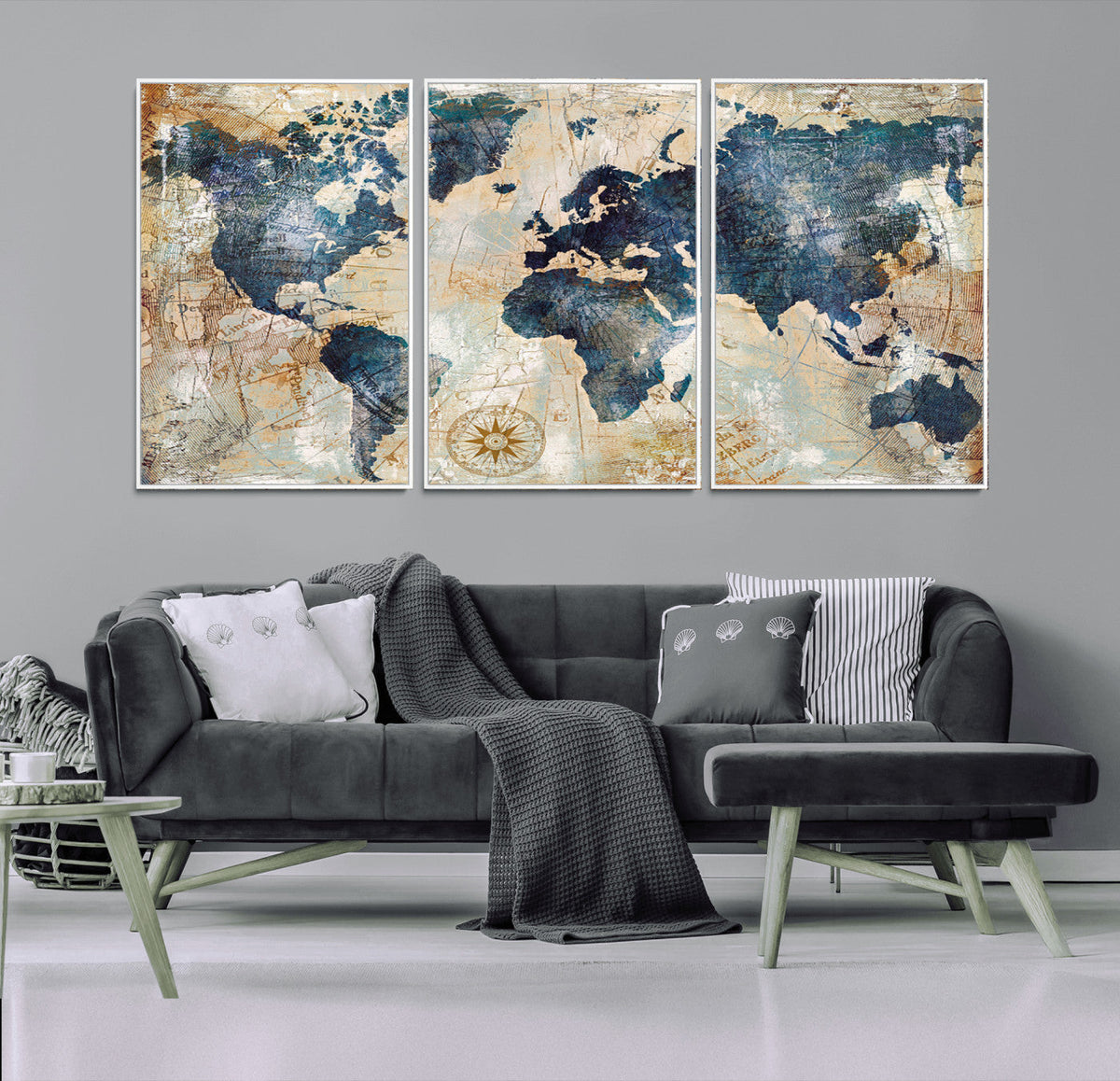 World Map Canvas Print – Framed Wall Art for Couples,