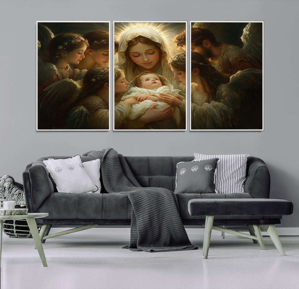 Mary Jesus Canvas Wall Art Print - Madonna and Child with