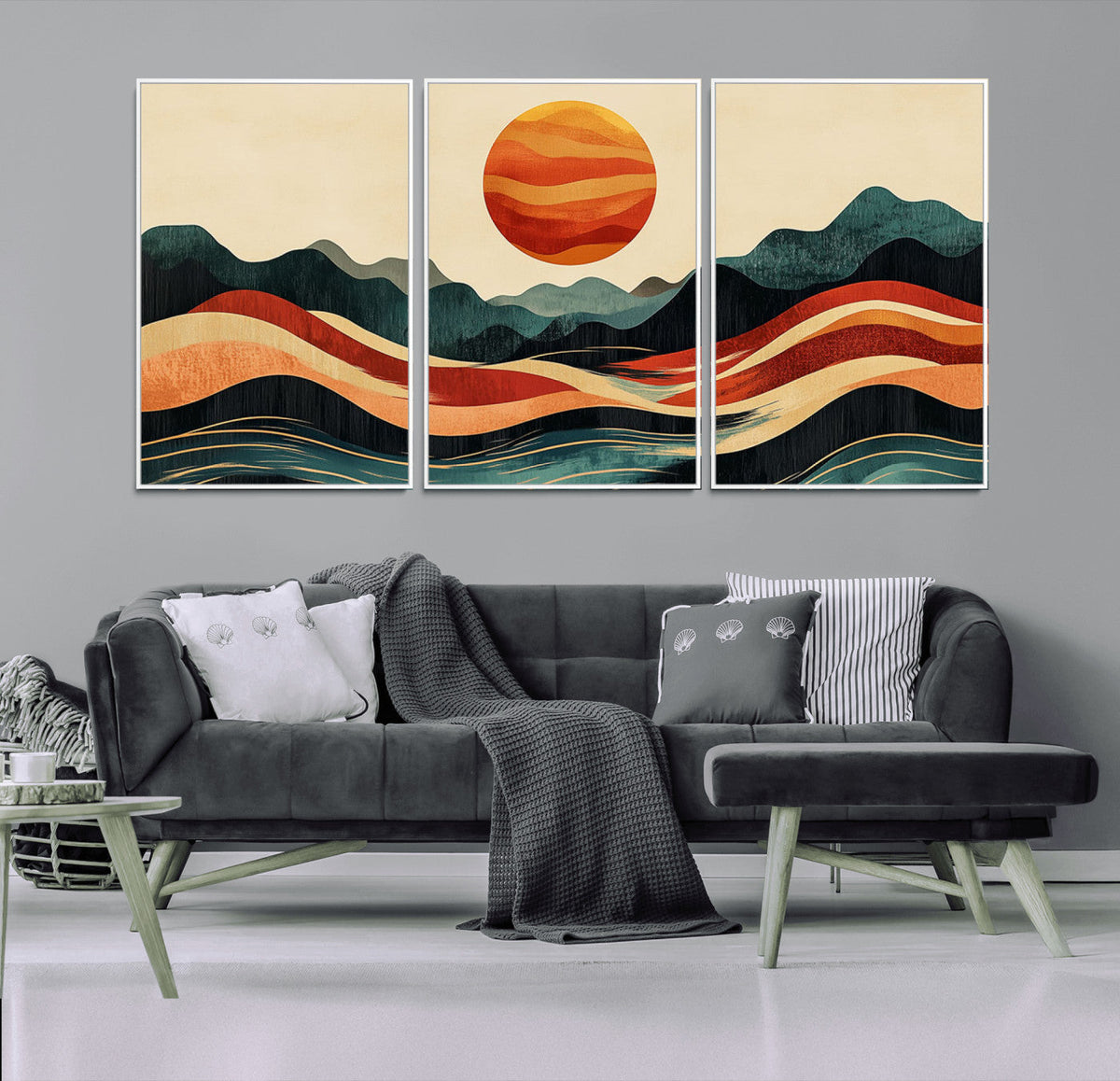 Mountain Triptych Wall Art Canvas Print – Western Nature
