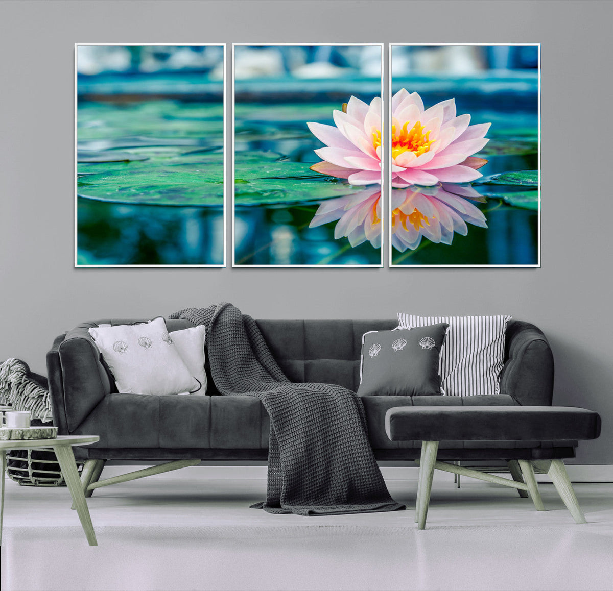 Lotus Flower Wall Art Canvas Print, Water Lily Large Wall