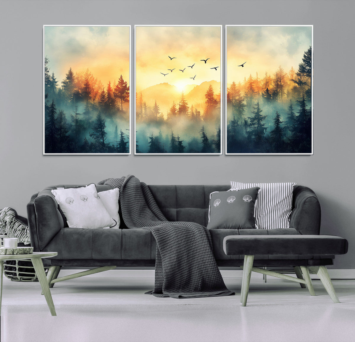 Abstract Forest Wall Art Print- Serene Nature Canvas Print