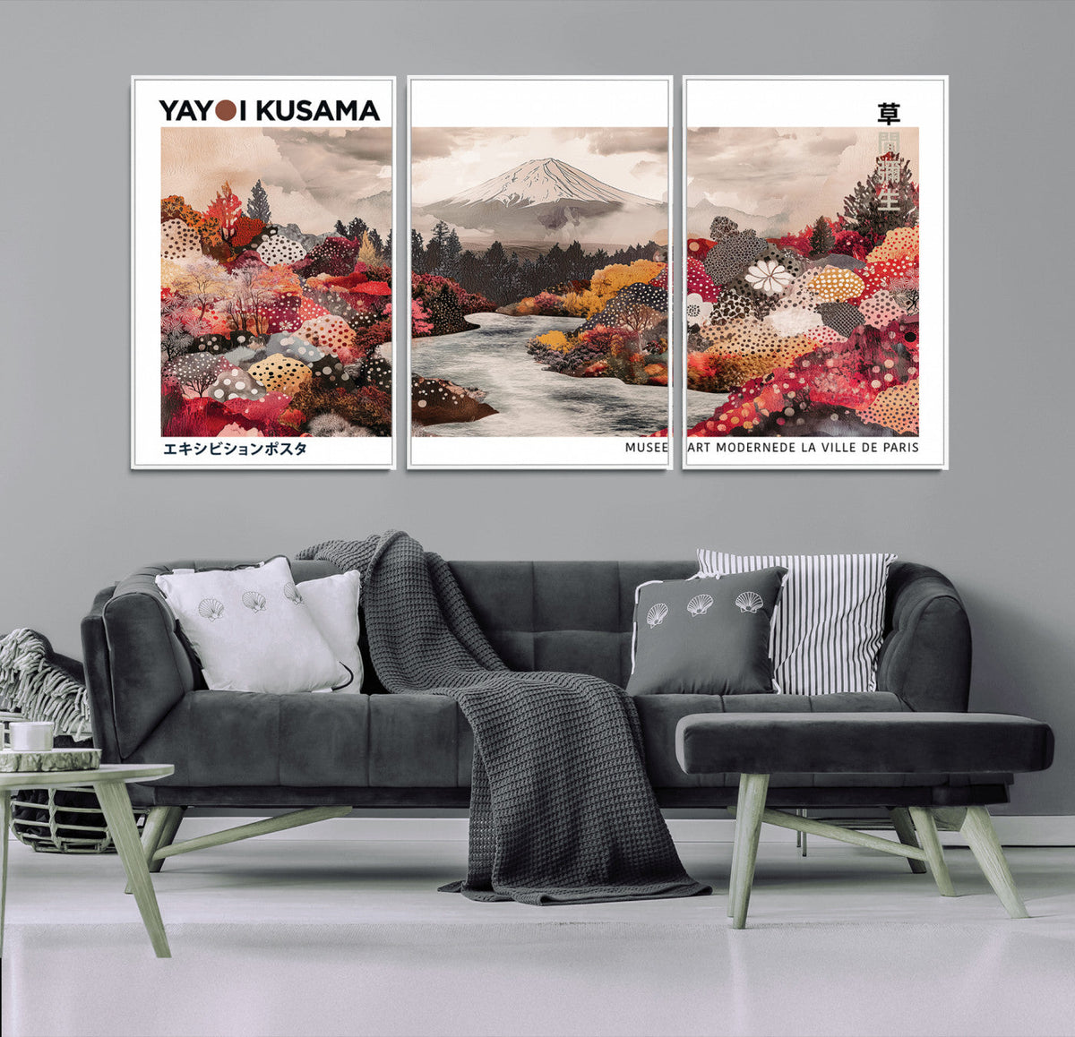 Yayoi Kusama Wall Art Canvas Print – Framed Large Abstract