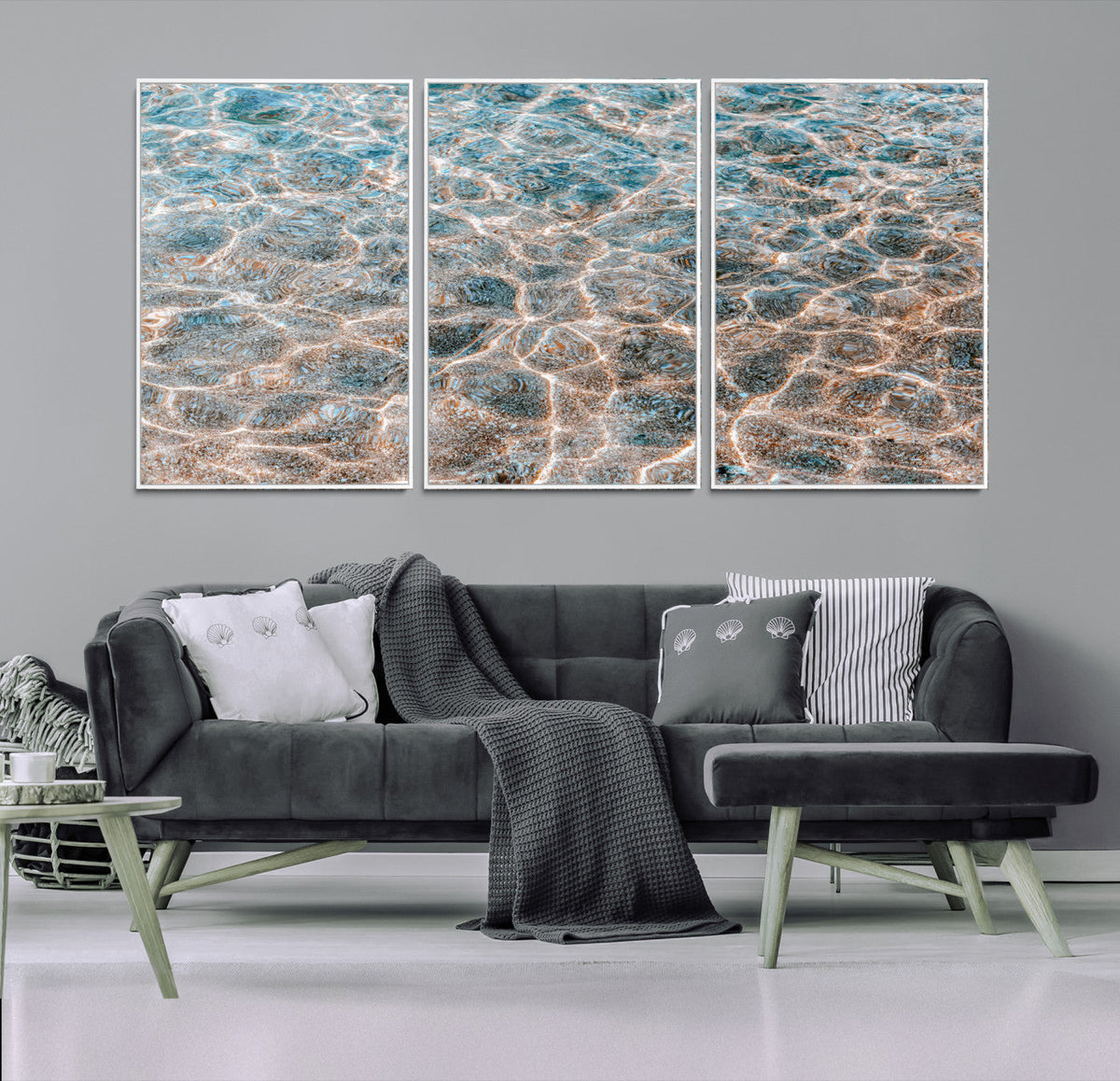 Clear Water Wall Art Canvas Print – Framed Sunlit Ocean