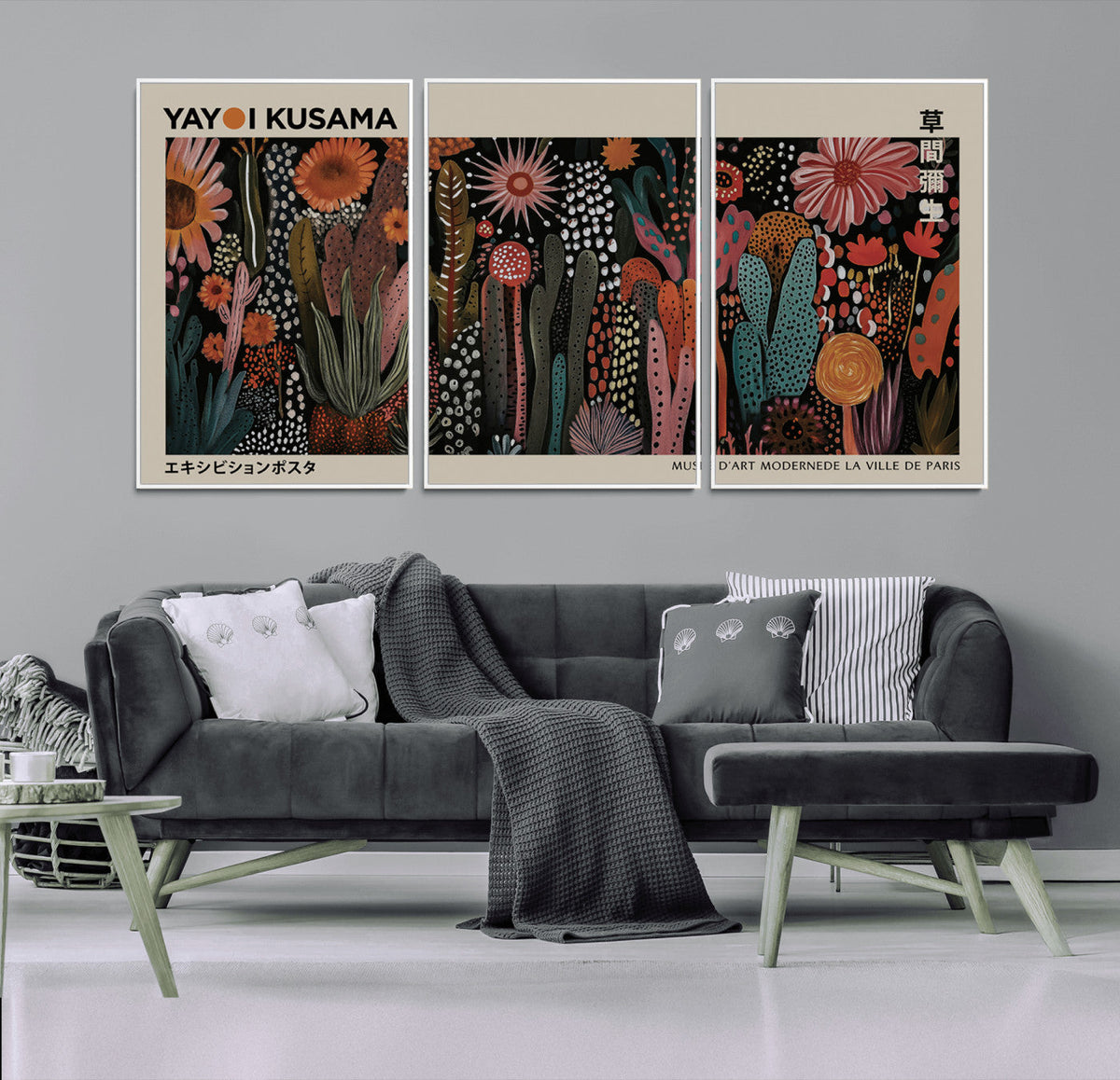 Modern Japanese Wall Art Canvas Print – Framed Abstract