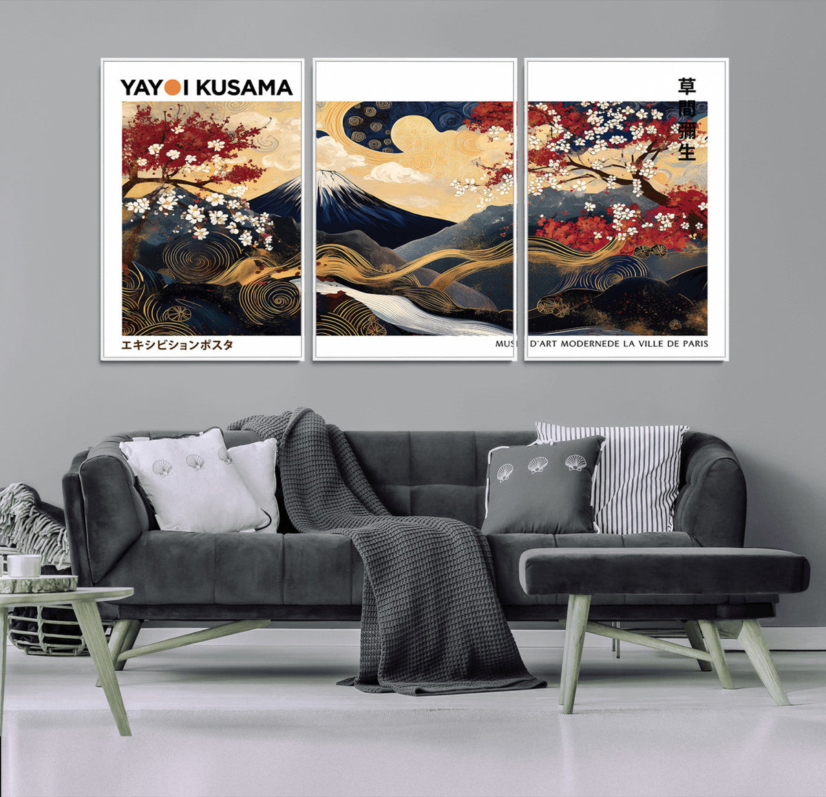 Modern Mount Fuji Wall Art Canvas Print – Framed Abstract