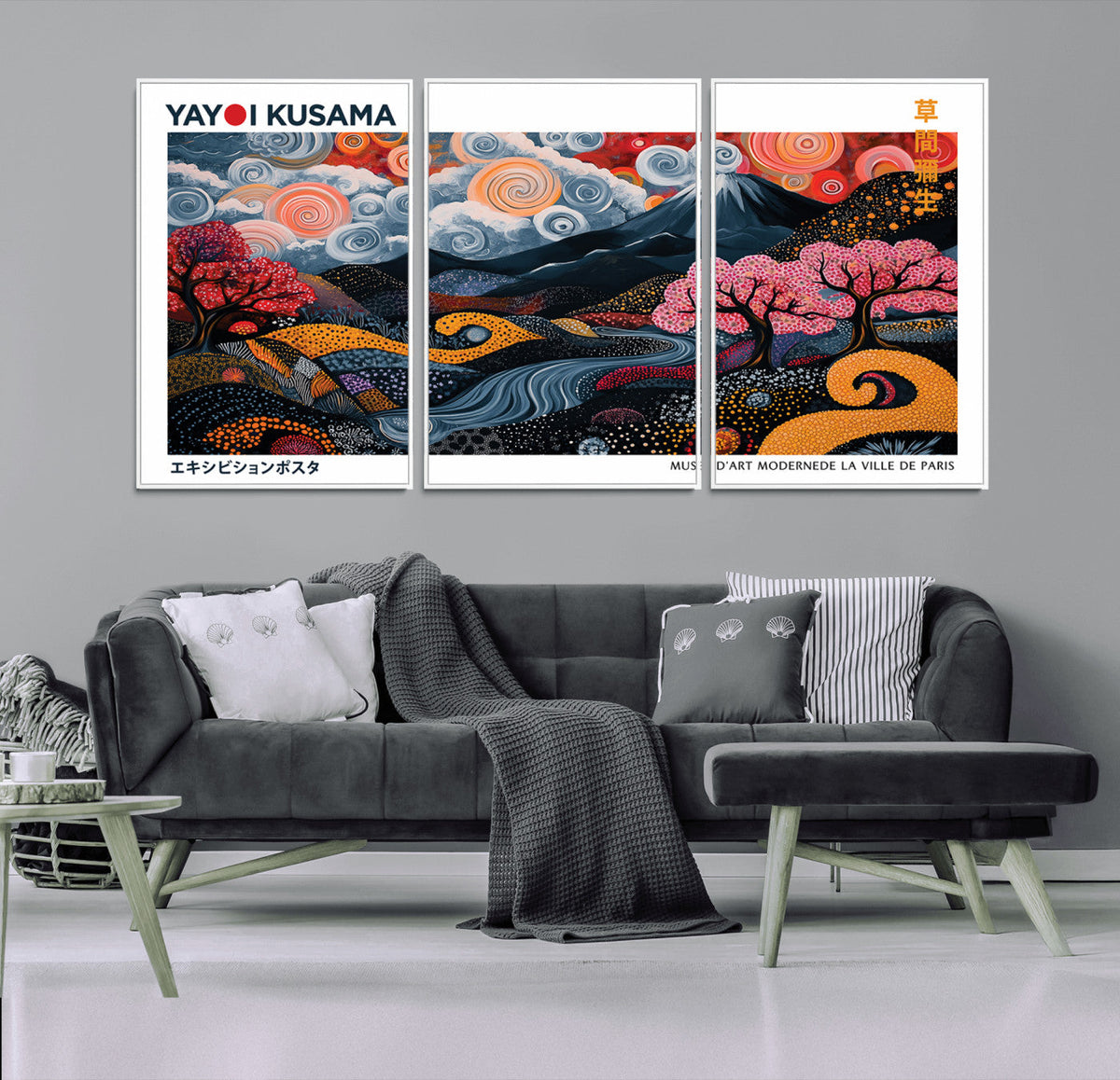 Modern Japanese Wall Art Canvas Print – Framed Abstract