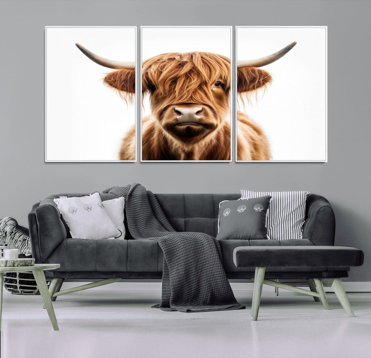 Scottish Highland Cow Canvas Print, Framed Highland Cow