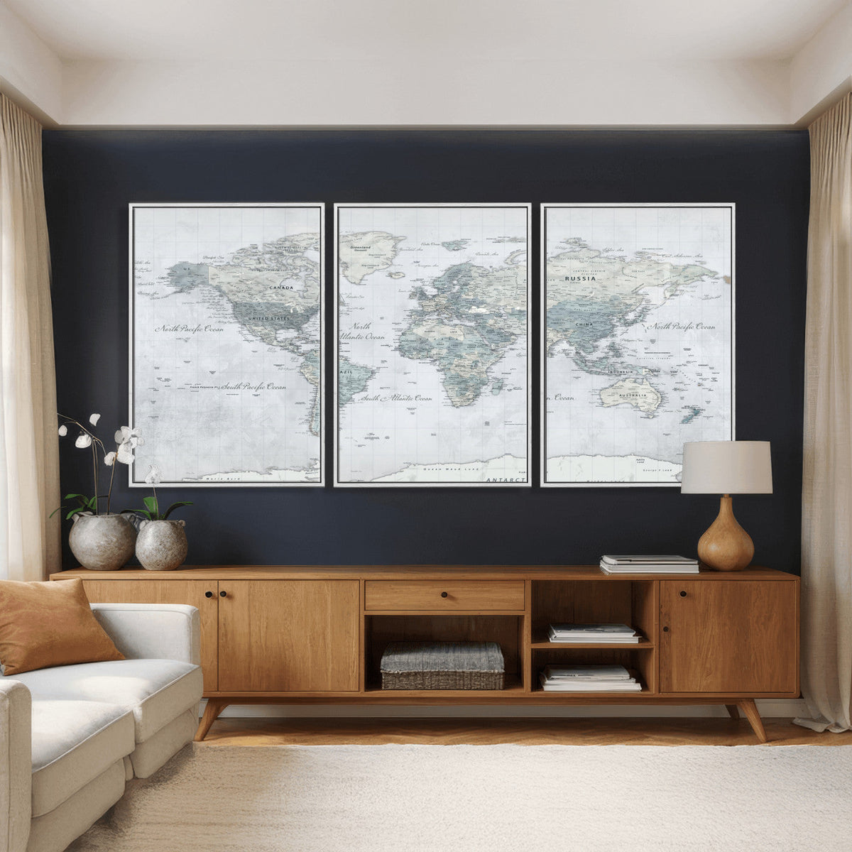 World Map Canvas Print – Detailed Map of the World Wall Art