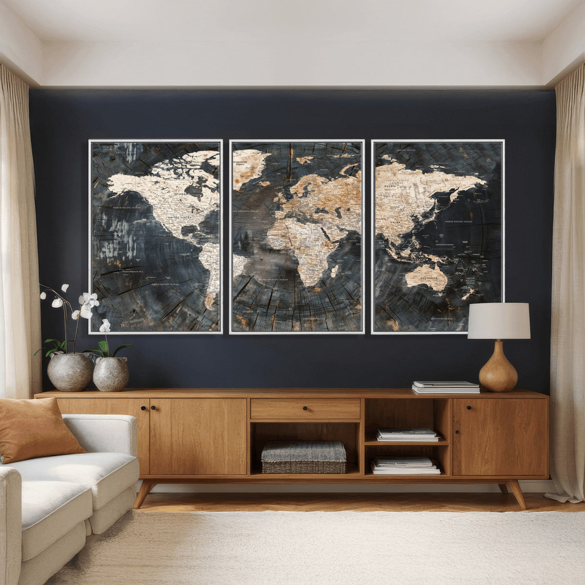 World Map Canvas Print – Detailed Map of the World Wall Art