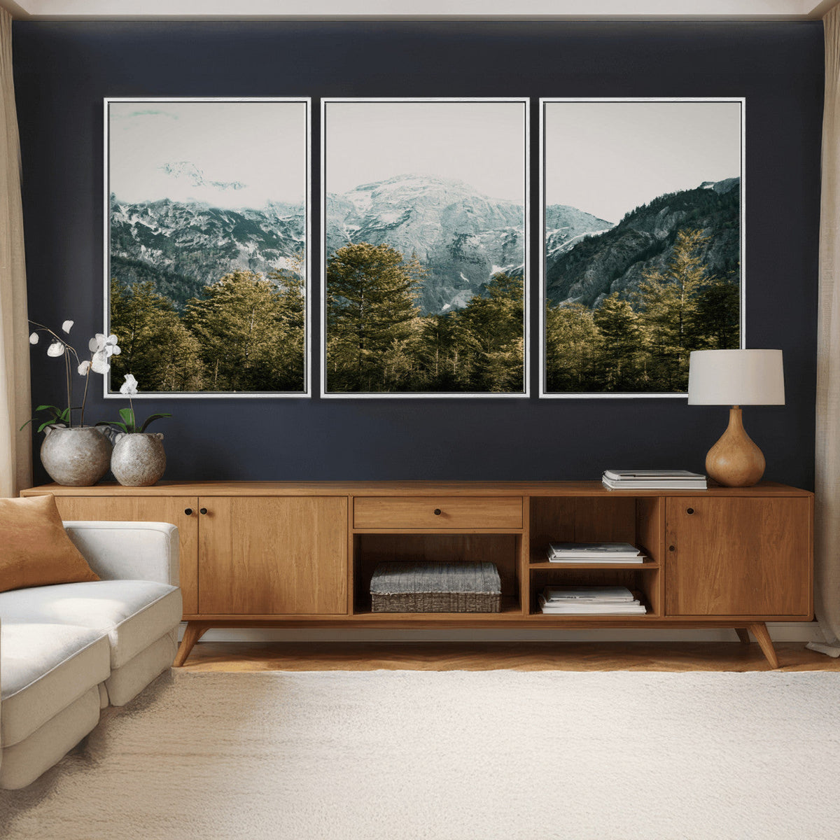 Mountain Forest Wall Art Canvas Print, Alpine Landscape