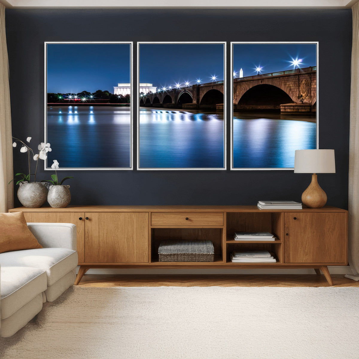 Washington DC Wall Art Canvas Print – Lincoln Memorial Night