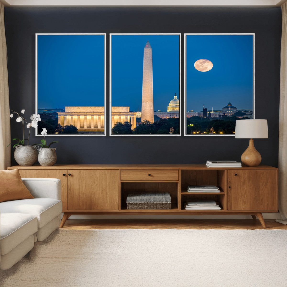 Washington DC Skyline Wall Art Canvas Print – Lincoln
