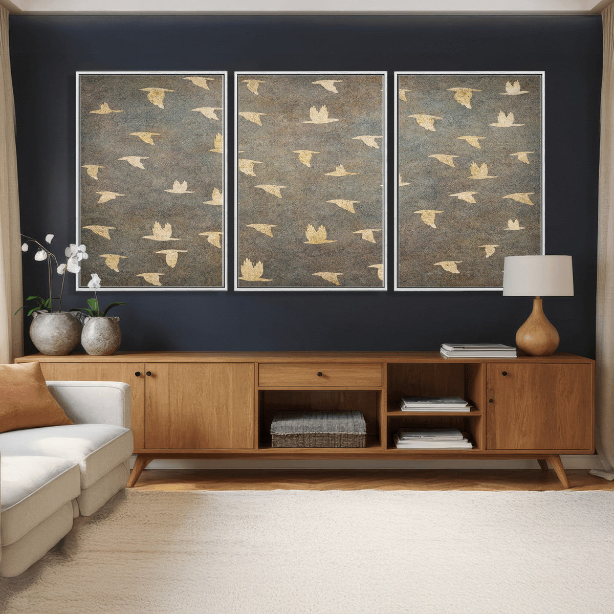 Abstract Birds Wall Art Canvas Print