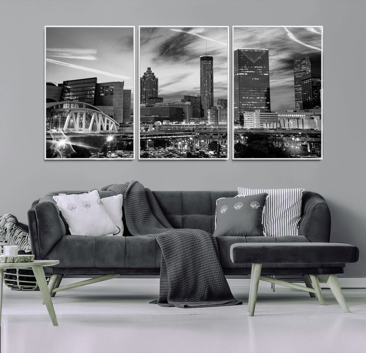 Black and White Atlanta Wall Art Canvas Print