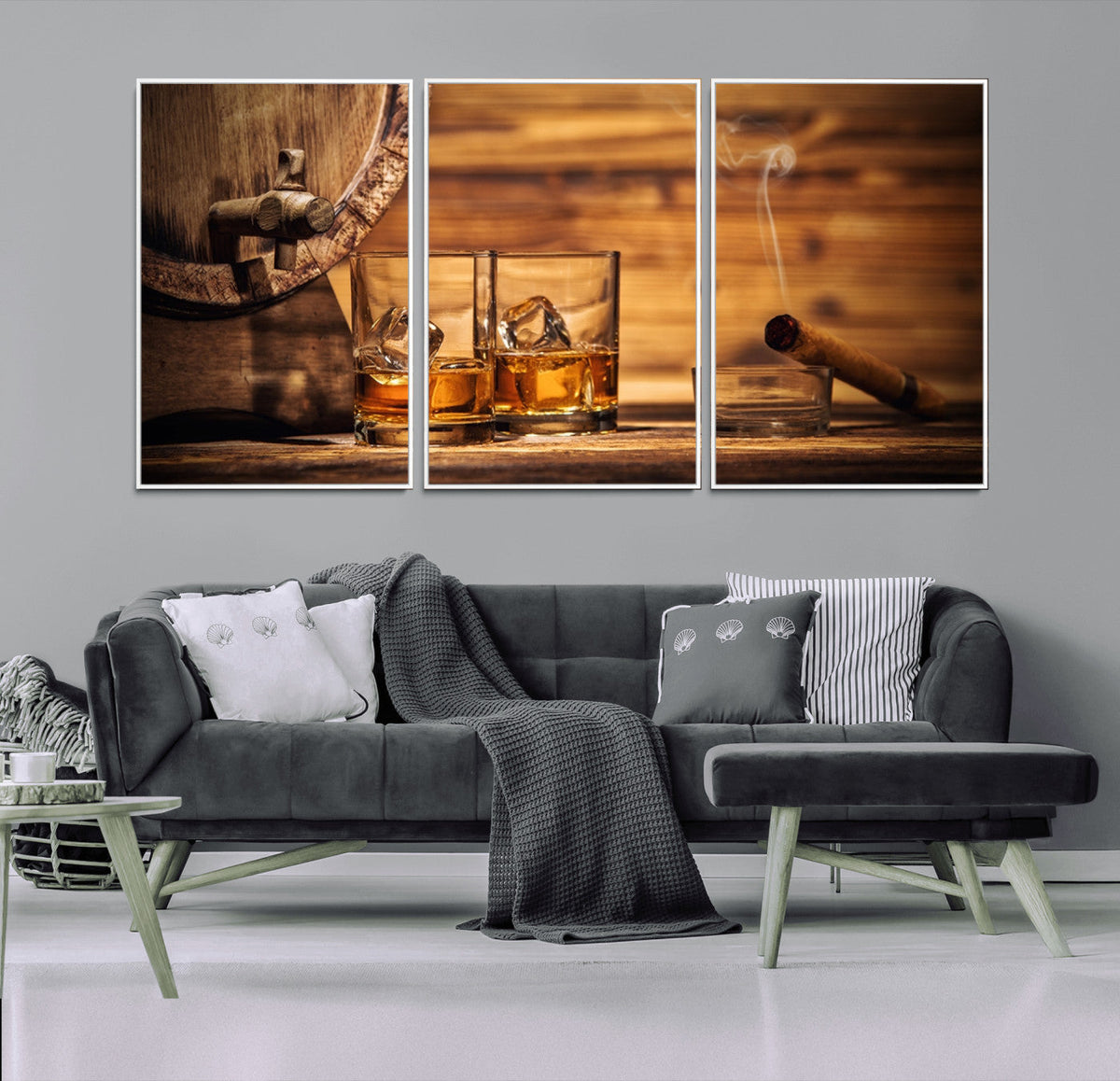 Rustic Whiskey and Barrel Canvas Print