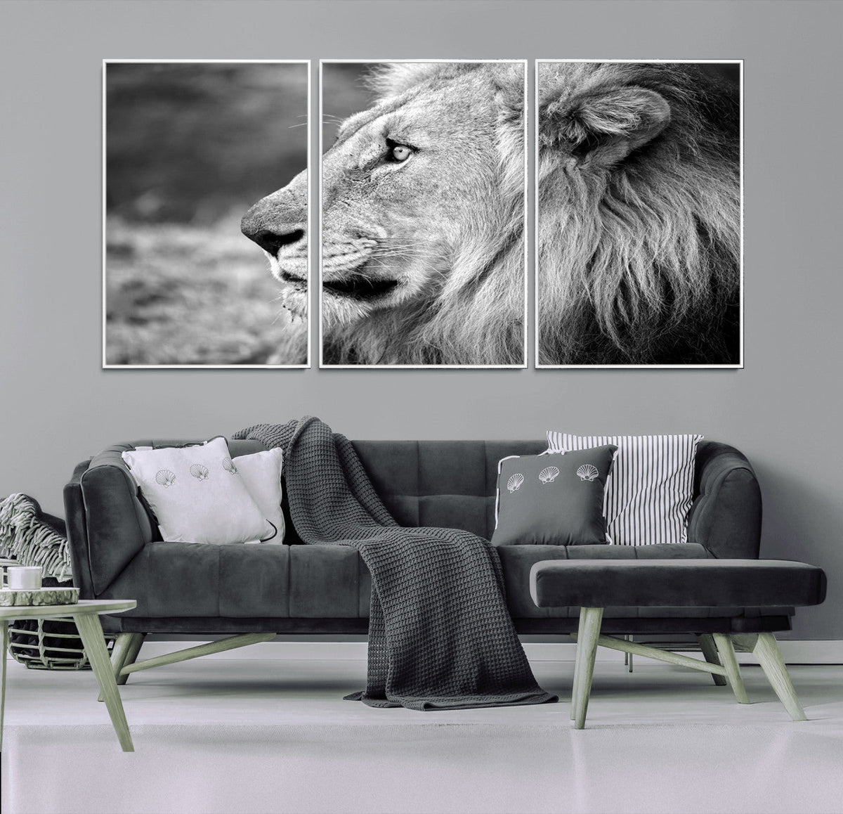 African Lion Wall Art Canvas Print – Majestic Wildlife