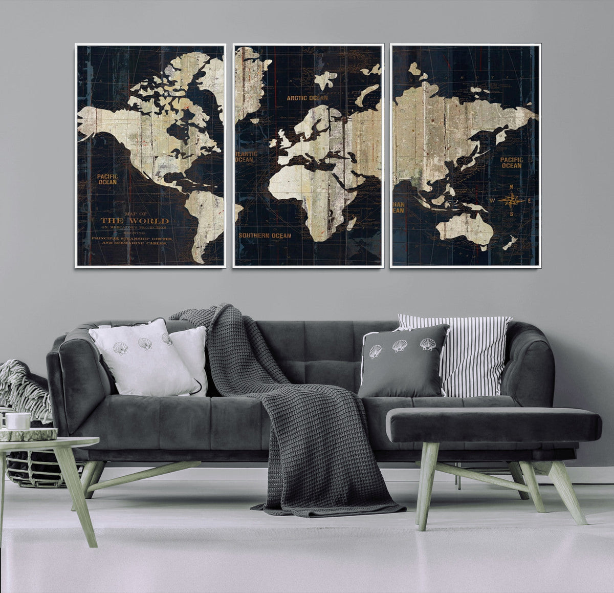 World Map Canvas Print – Detailed Map of the World Wall Art