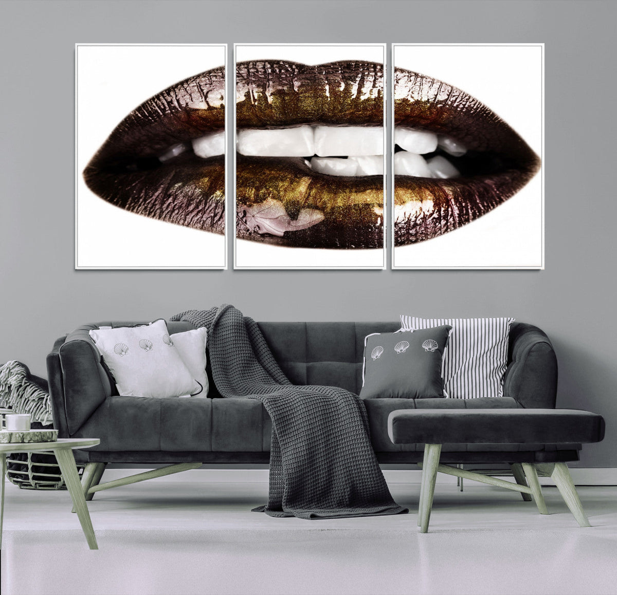 Close Up Lips Wall Art Canvas Print