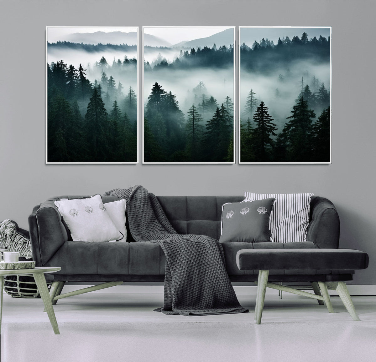 Captivating Misty Forest Wall Art Canvas, Premium Canvas