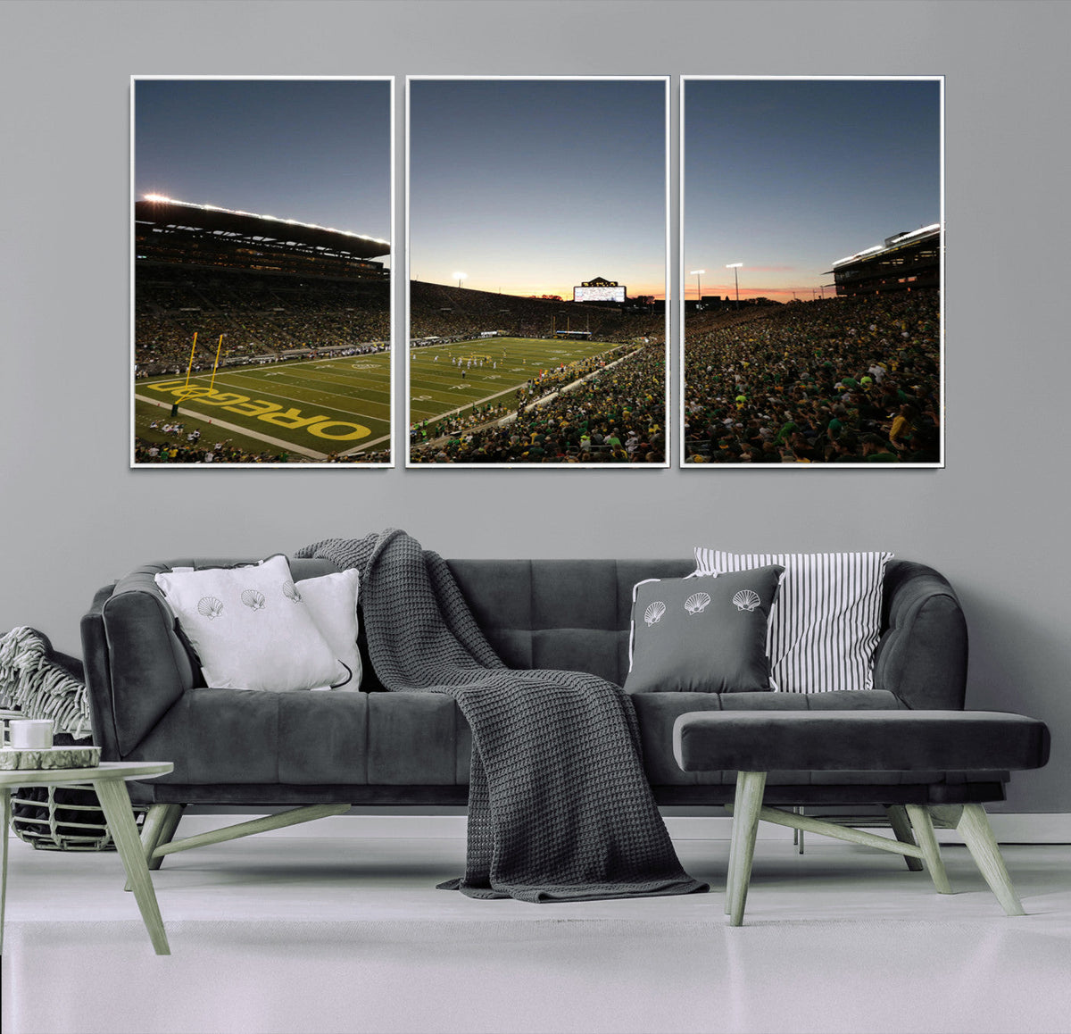 Oregon Ducks Football Team Print - Eugene Autzen Stadium