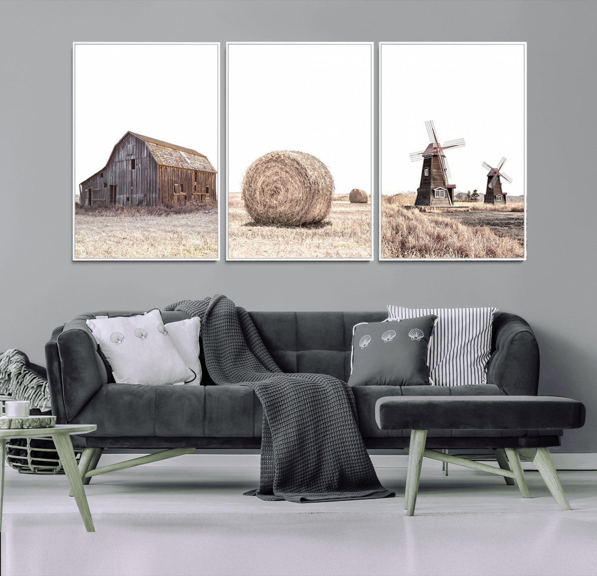 Farm Prints Set, Set of 3 Farmhouse Wall Art, Country House