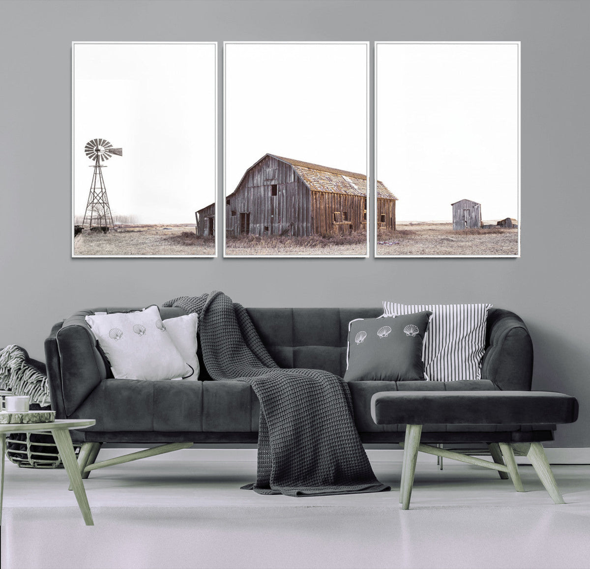 Set of 3 Rustic Farmhouse Wall Art Prints – Country Barn,