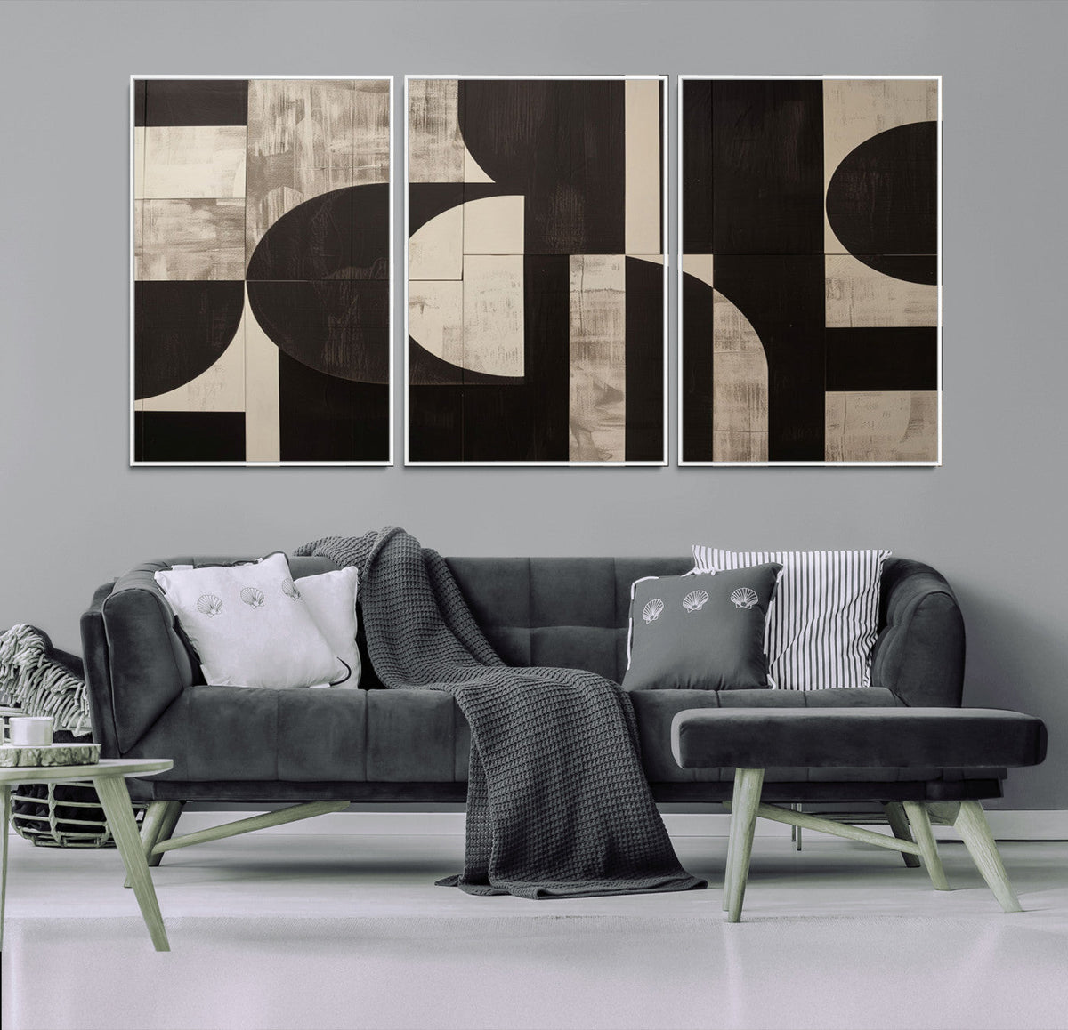 Abstract Brown Wabi Sabi Canvas Print Set – Minimalist