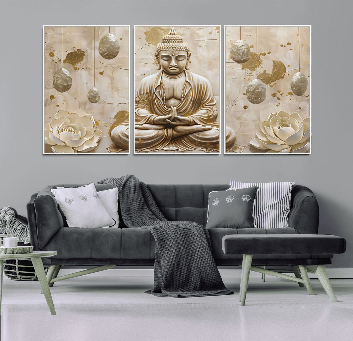 Serene Buddha Wall Art | Yoga Room Decor and Meditation Wall