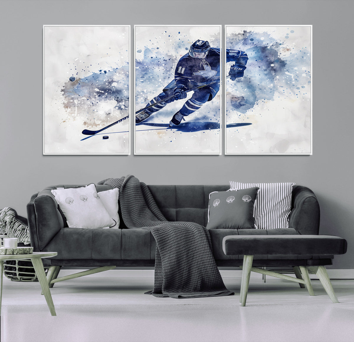 Hockey Player Wall Art Canvas Print - Sports-Inspired