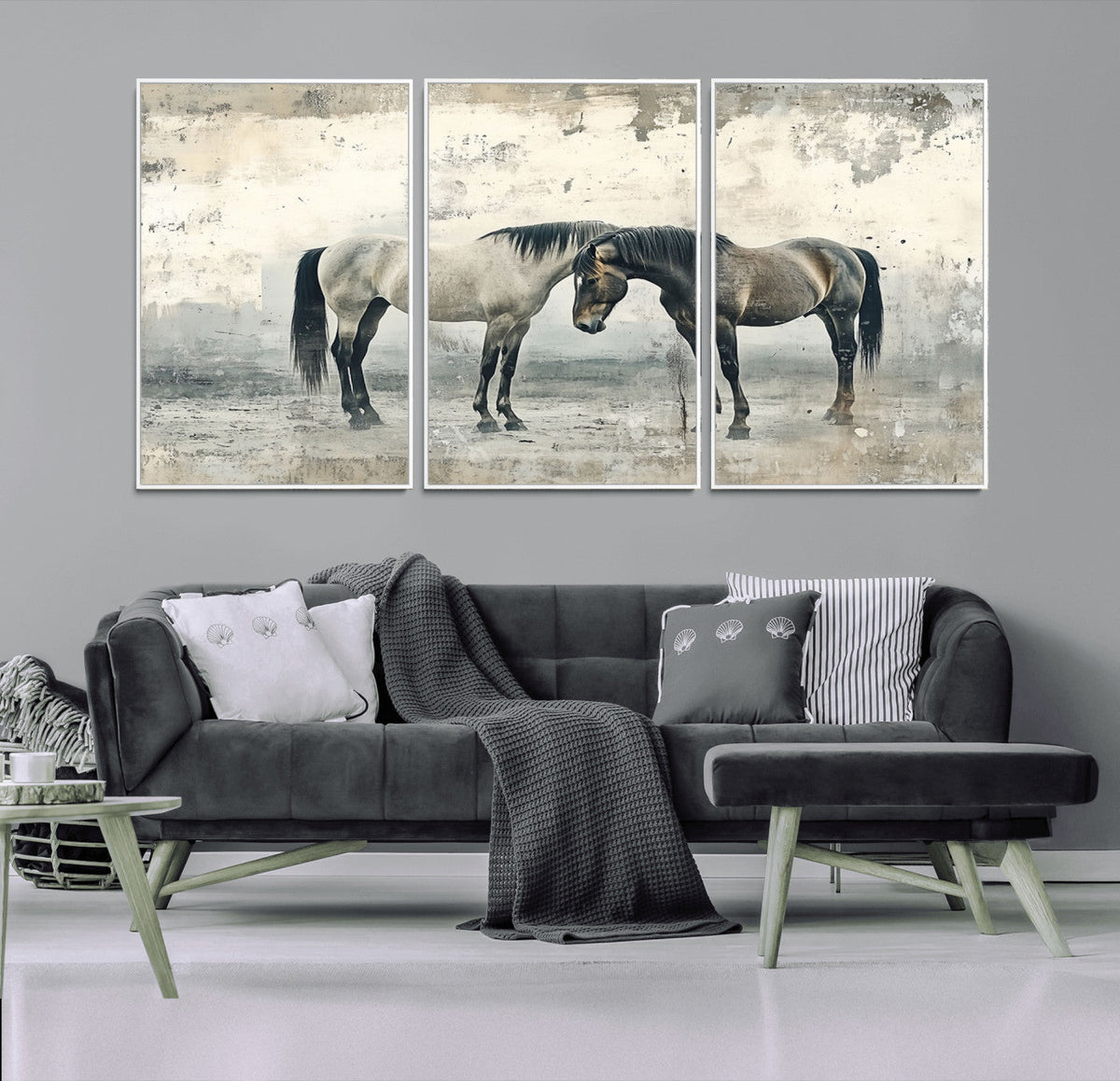Chines Style Majestic Horses Wall Art | Ready to Hang and