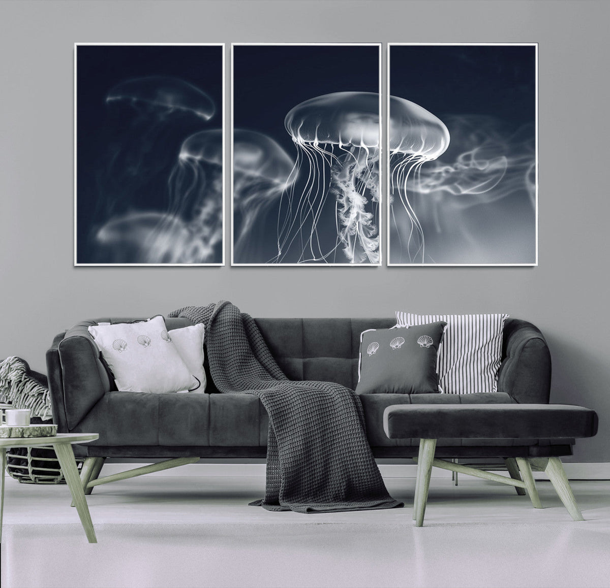 Jellyfish Wall Art Canvas Print, Modern Abstract Jellyfish