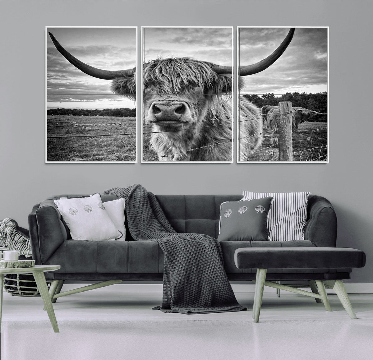 Scottish Highland Cow Wall Art Canvas Print | Ready to Hang