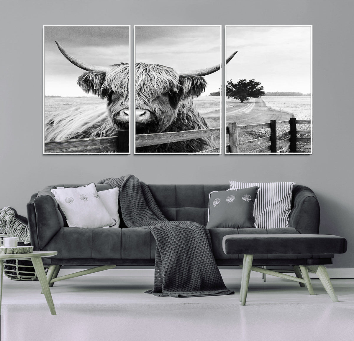 Scottish Highland Cow Wall Art | Rustic Farmhouse Décor |