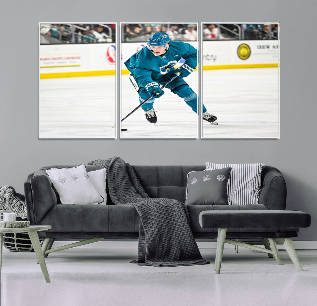 San Jose Sharks Ice Hockey Player Wall Art Canvas Print