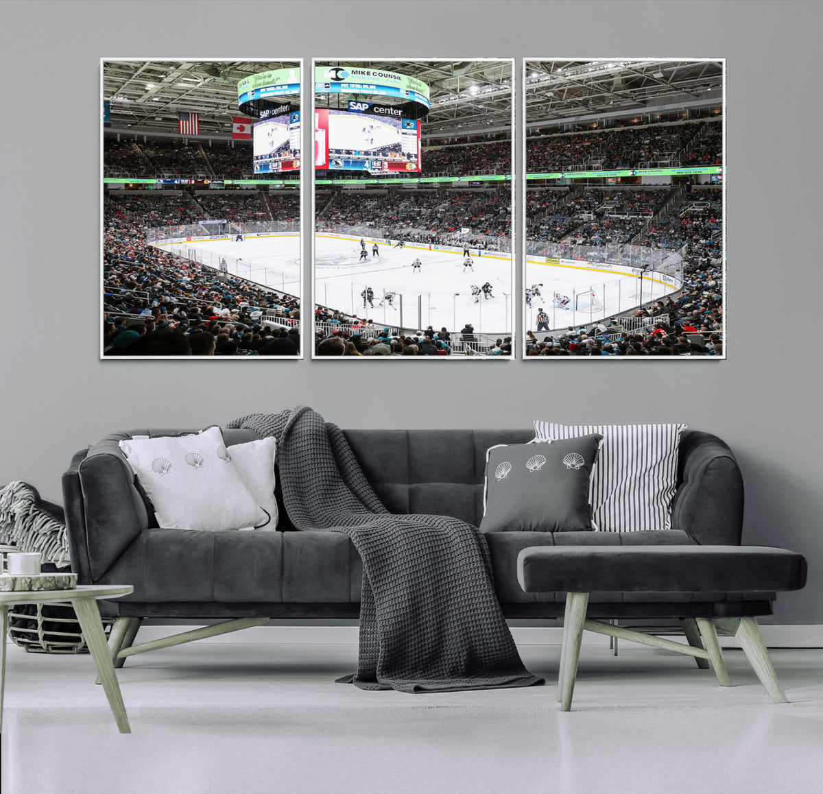 Sharks Arena Blackhawks Sharks Ice Hockey Stadium Wall Art