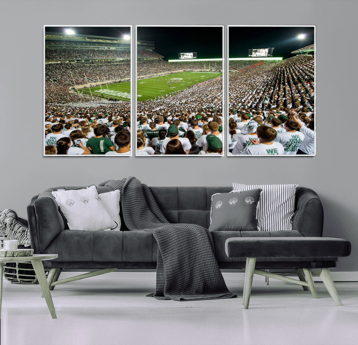 Michigan State Spartans Football Canvas Print - East Lansing