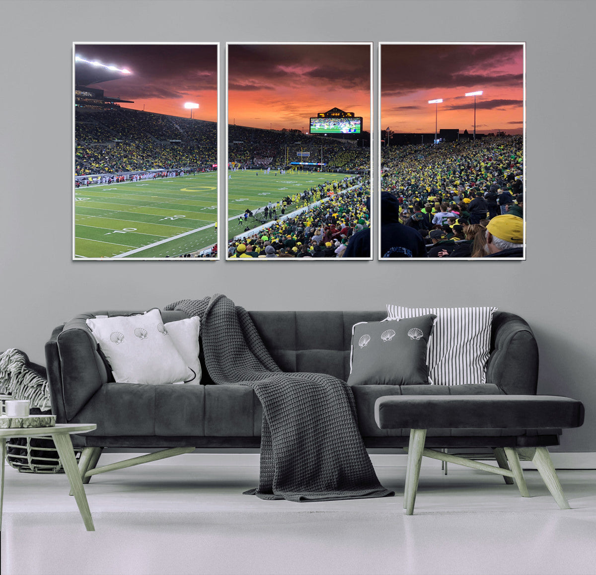 Eugene Autzen Stadium Canvas Wall Art Print – Sunset Over